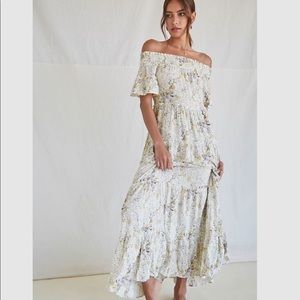 Floral off the shoulder maxi dress